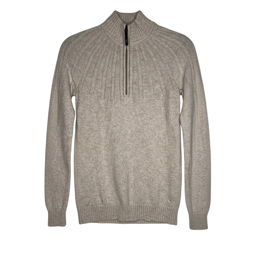 Vineyard Vines Beige Cable Knit 1/2 Zip Sweater Size Small